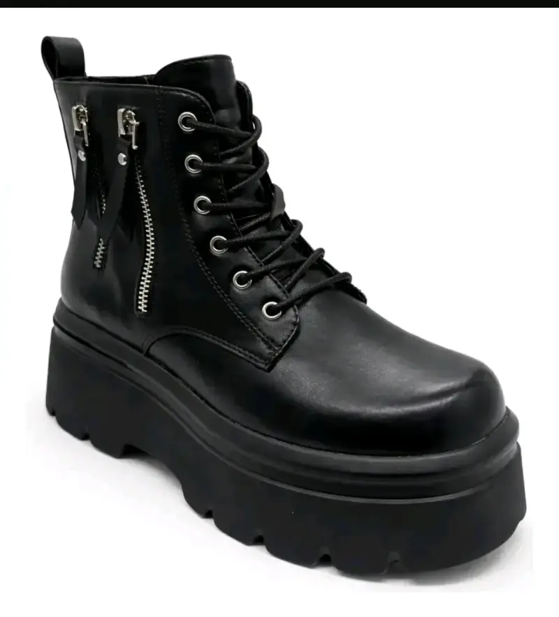 Botas negras plataforma eco cuero - 2