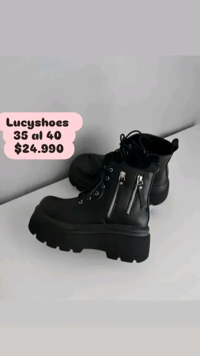 Botas negras plataforma eco cuero - miniatura 4