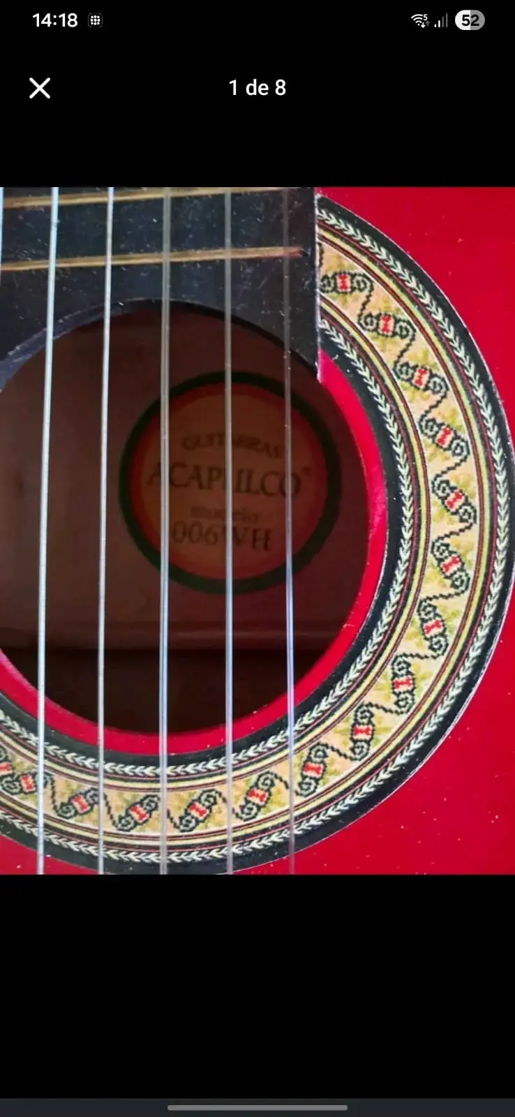 Guitarra acústica roja - 4