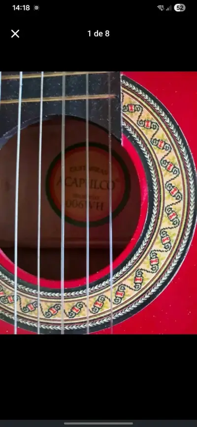Guitarra acústica roja - miniatura 4