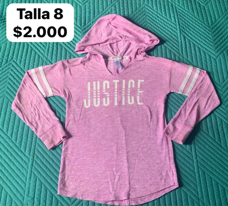 Polera morada Justice con capucha