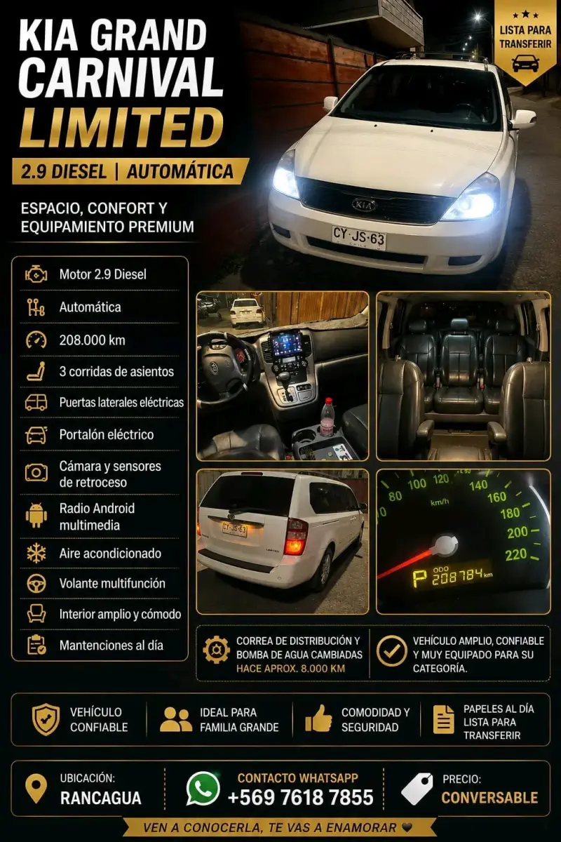 Kia Grand Carnival Limited 2.9 Diesel