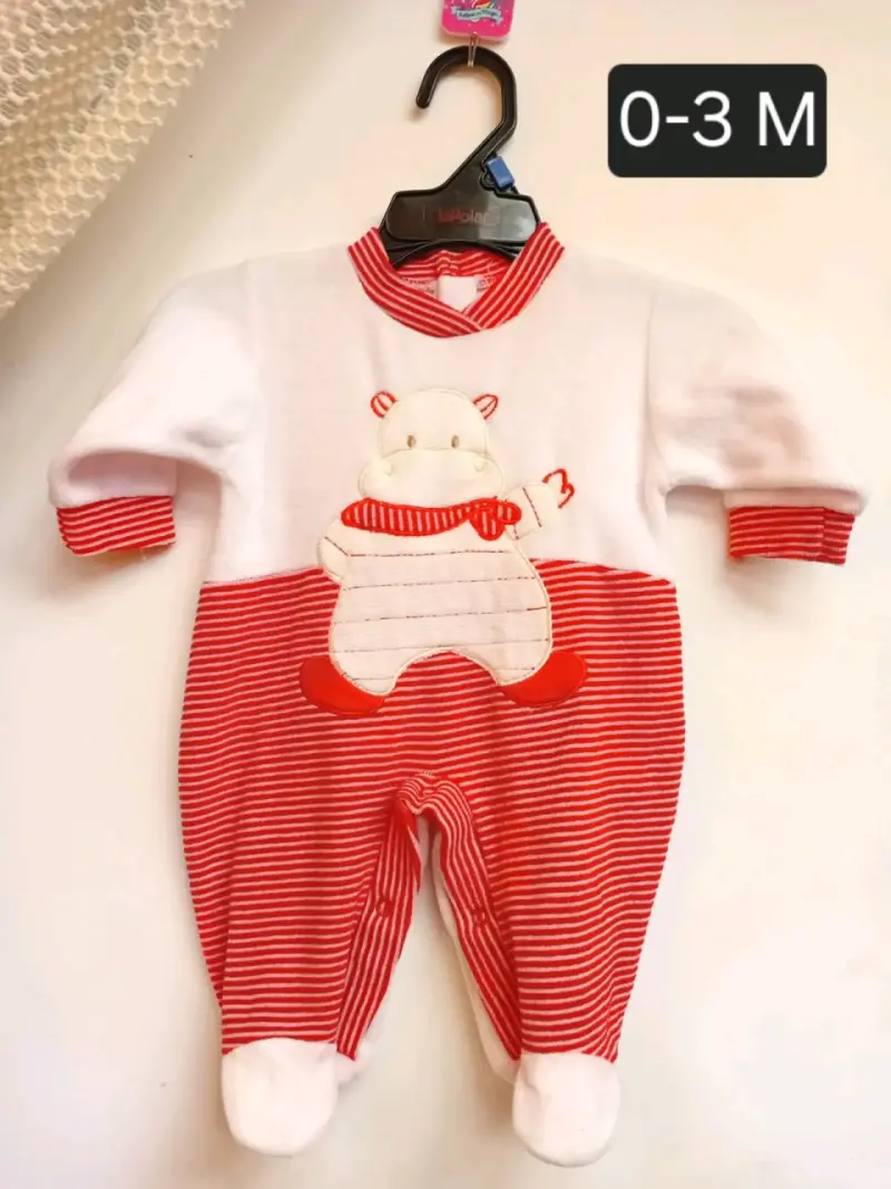 Enteritos de terciopelo rosa 3-6M - 5
