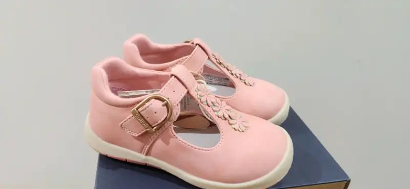 Zapatos rosa para niña con flores talla 24 - 4