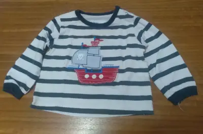 Polera rayada niño con barco - miniatura 1
