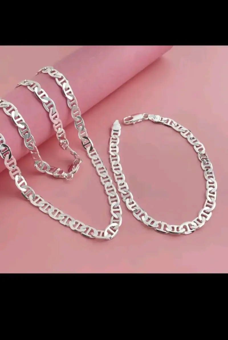 Set de cadena y pulsera plata 925