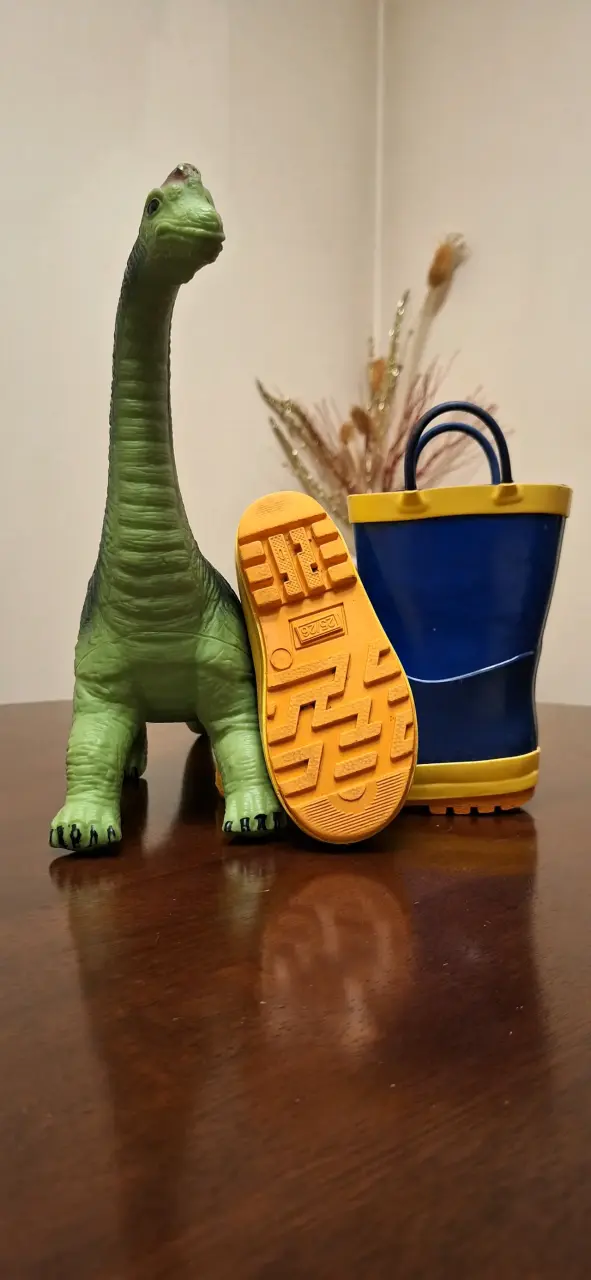 Botas de lluvia infantiles azul y amarillo - 2