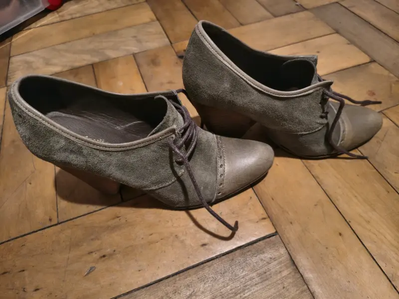 Zapatos de cuero verde musgo - 2