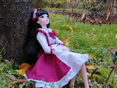 Muñeca BJD con vestido rojo 1/3 Lolita kawaii - miniatura 4
