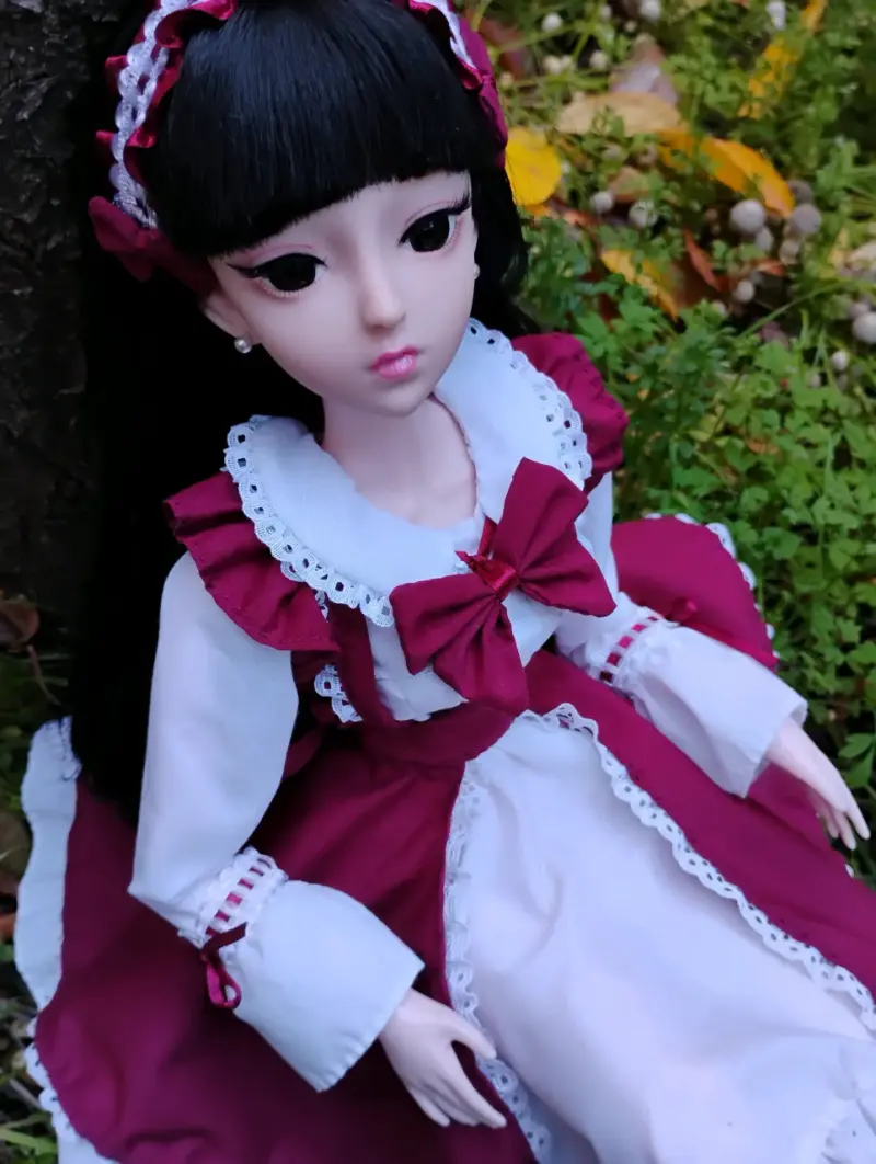 Muñeca BJD con vestido rojo 1/3 Lolita kawaii - 5