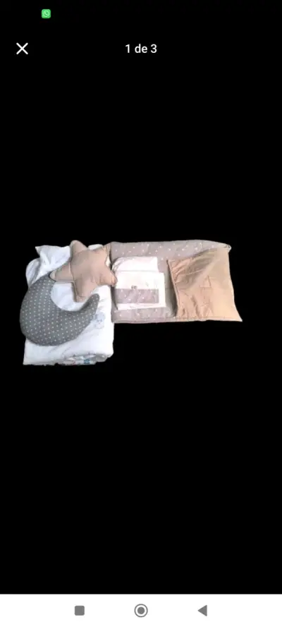 Set de cuna para bebé beige - miniatura 1