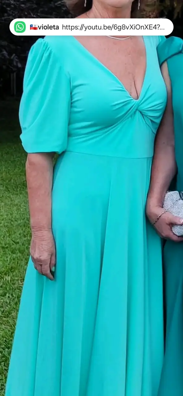 Vestido largo verde agua
