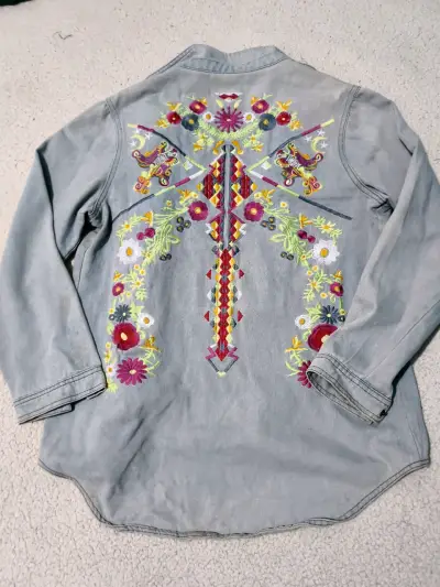 Chaqueta bordada multicolor - miniatura 1