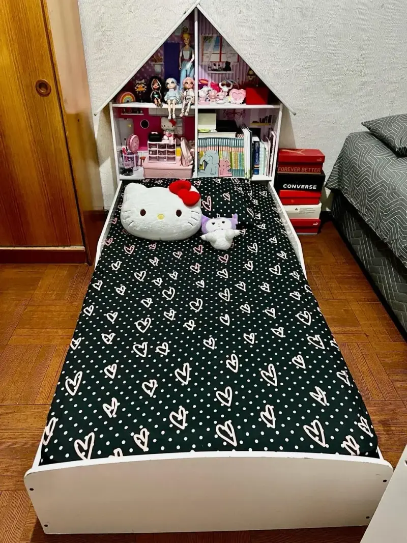 Cama invividual, tipo casa blanca