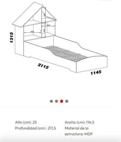 Cama invividual, tipo casa blanca - miniatura 4