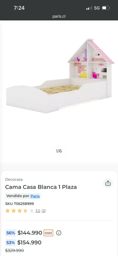 Cama invividual, tipo casa blanca - miniatura 5