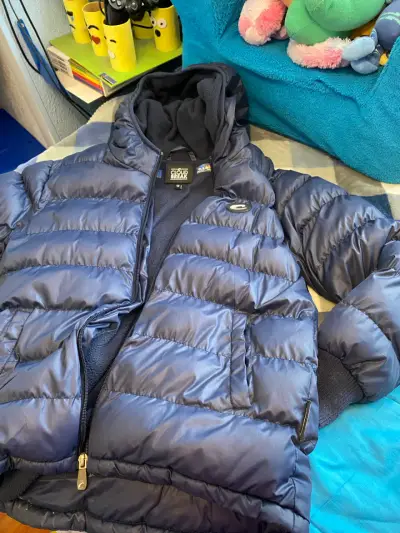 Chaqueta acolchada azul con capucha Niño - miniatura 1