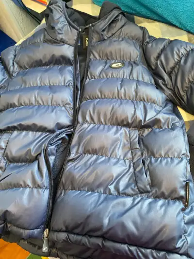 Chaqueta acolchada azul con capucha Niño - miniatura 3