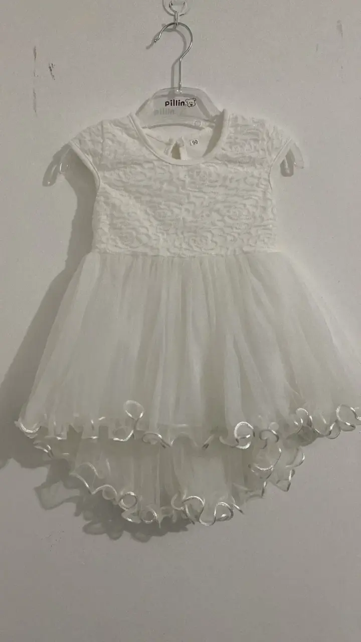Vestido de bebé blanco encaje - 1