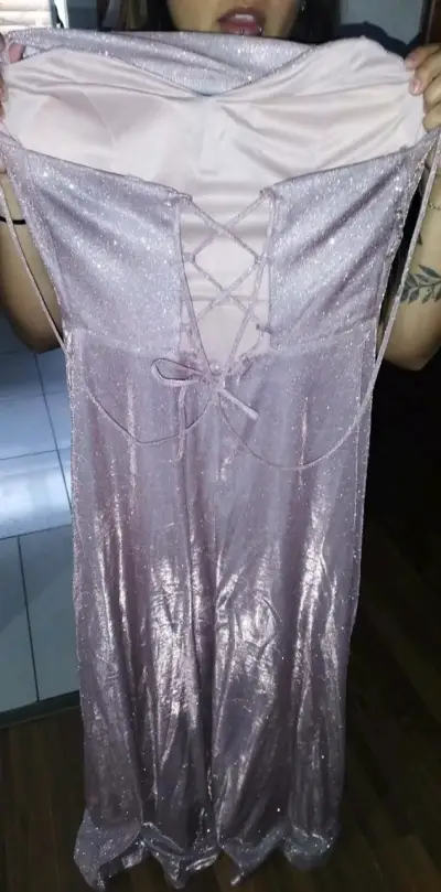 Vestido largo con brillos - miniatura 3