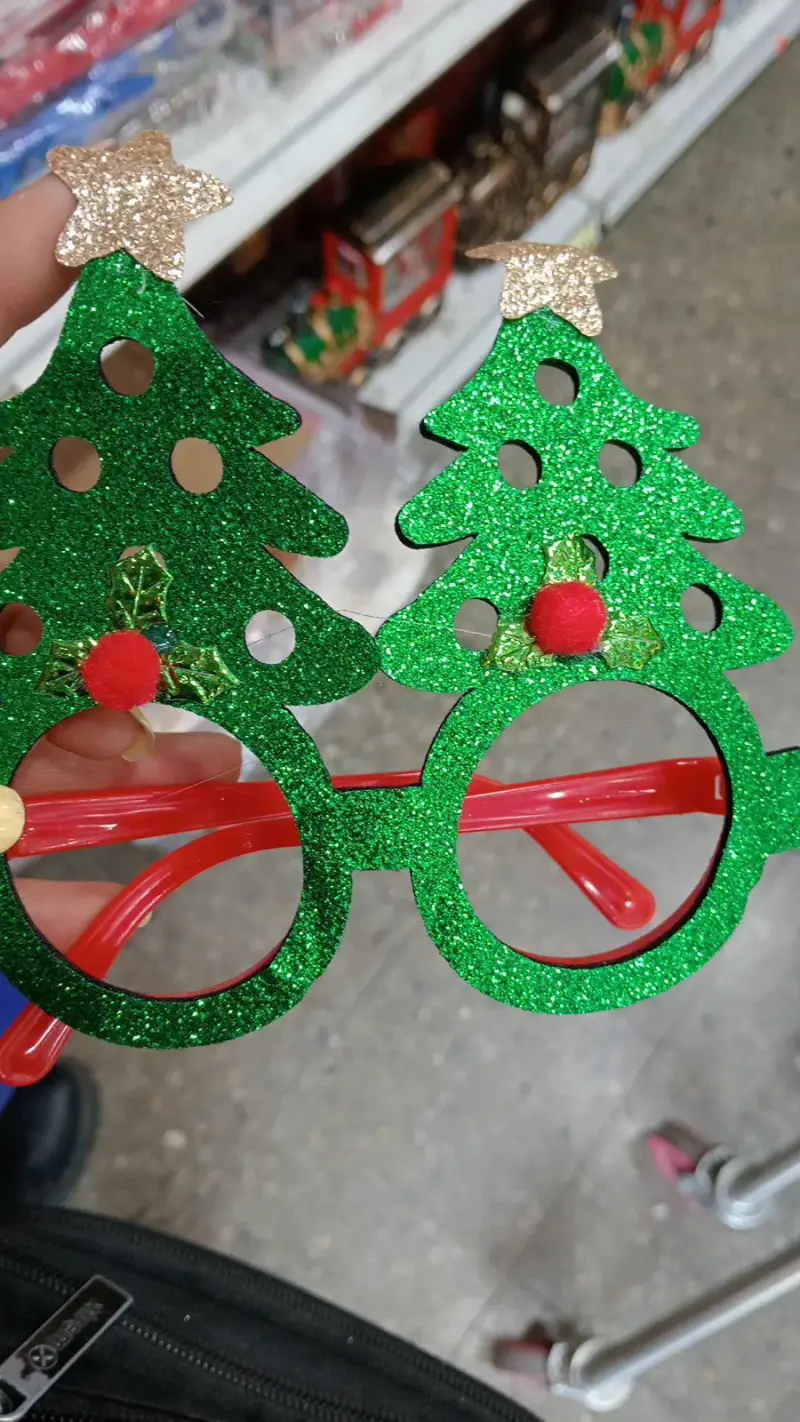 Anteojos navideños árbol verde - 1