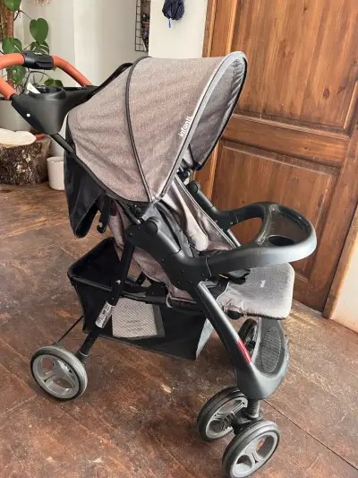 Coche para bebé gris compacto - miniatura 4