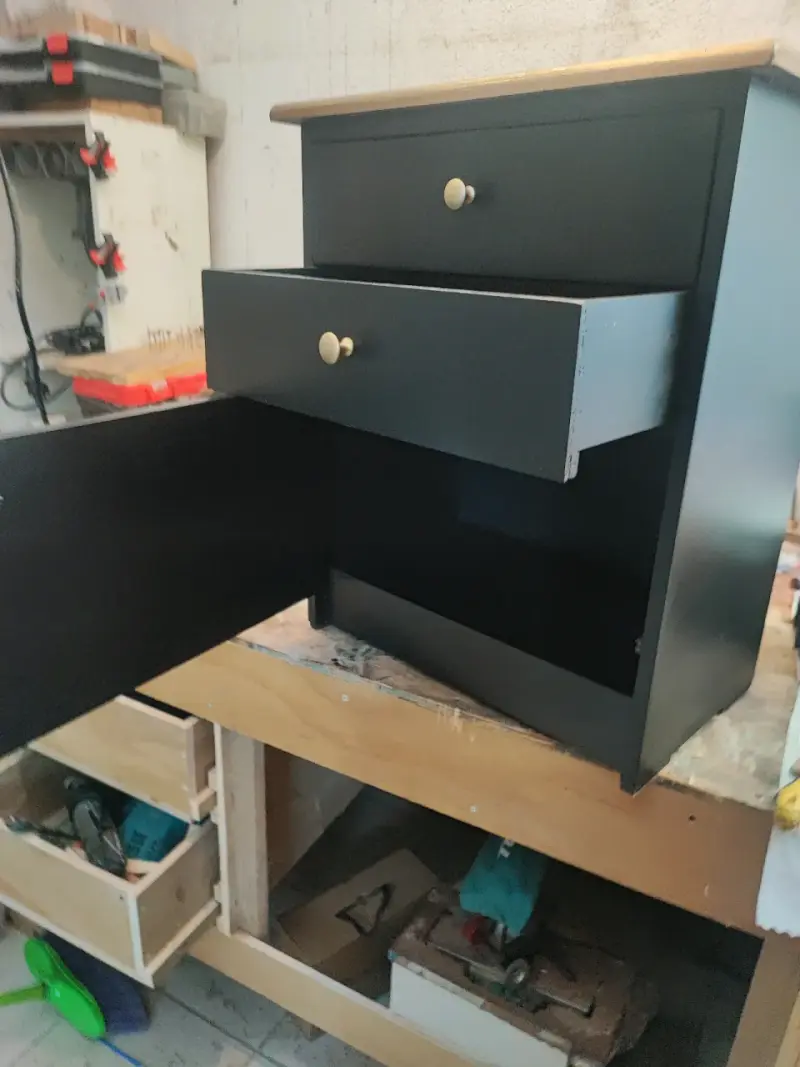 Mueble/velador con cajonera negro - 4