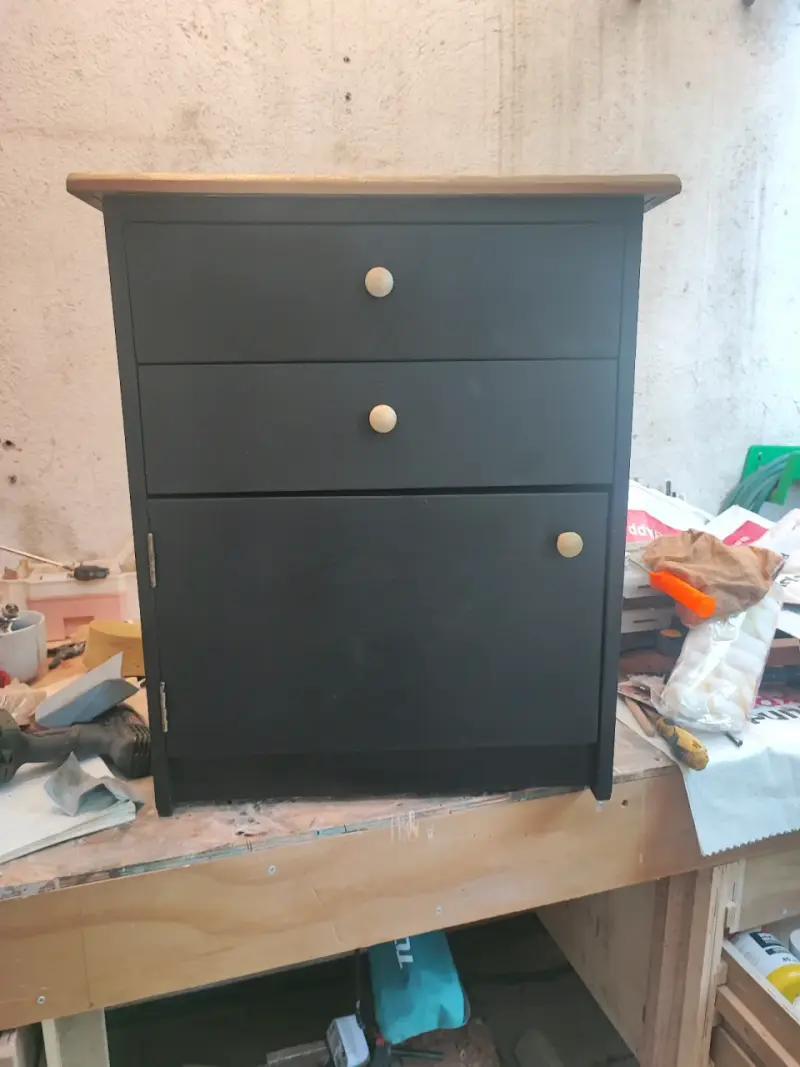 Mueble/velador con cajonera negro - 6