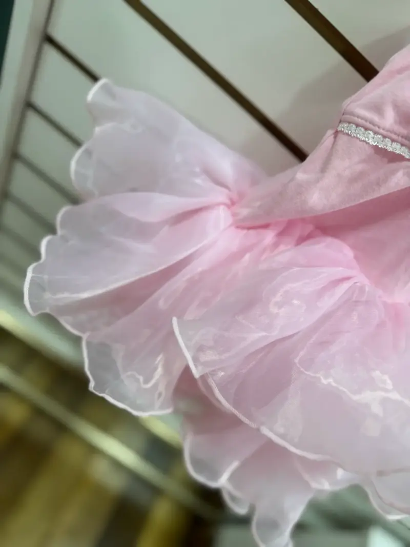 Vestido tutú rosado de niña - 3