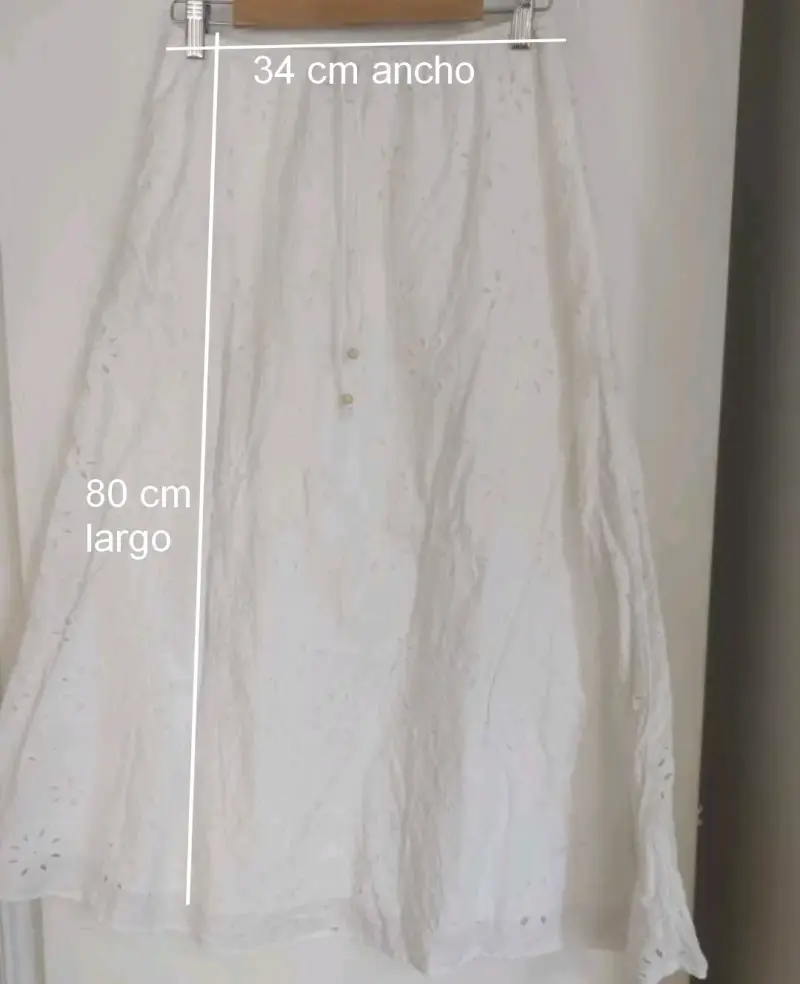 Falda larga blanca broderie - 5
