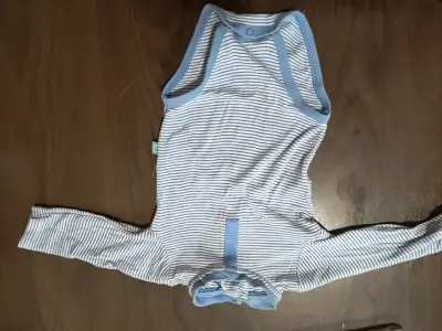 Body para bebé rayado azul - miniatura 1