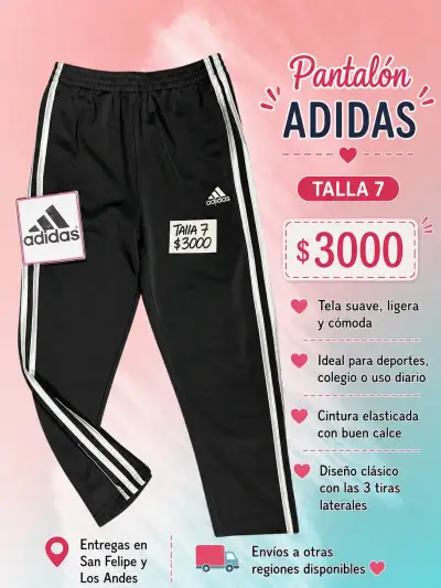 Pantalón deportivo negro Adidas - miniatura 1
