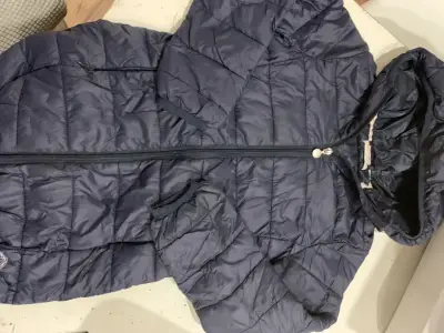 Parka azul acolchada con capucha - miniatura 1