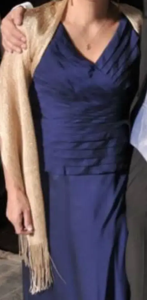 Vestido largo azul elegante - 3