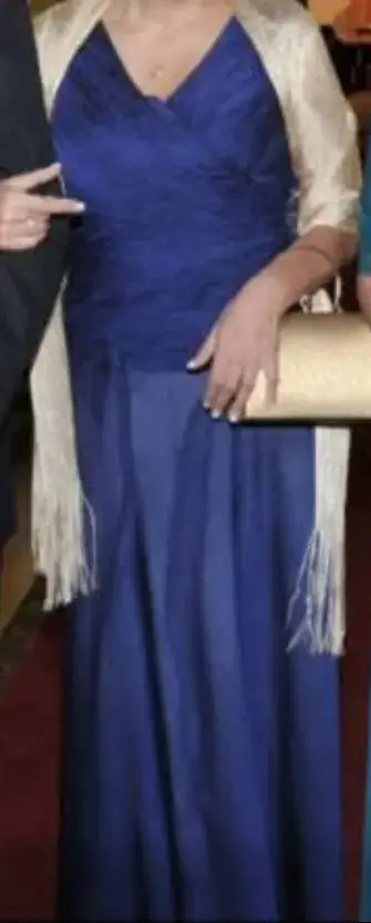 Vestido largo azul elegante - miniatura 5
