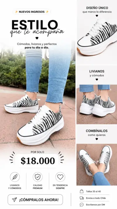 Zapatillas con diseño cebra - miniatura 1