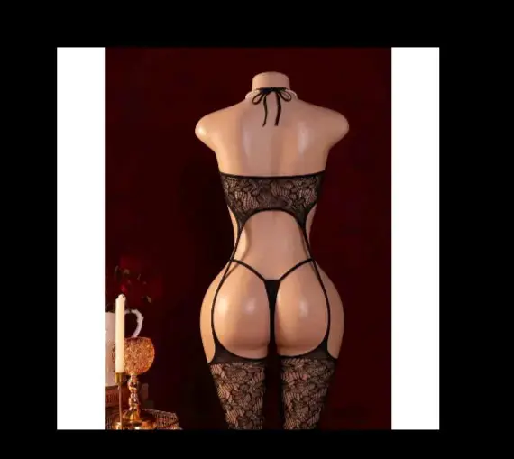 Disfraz de encaje negro sensual - 2