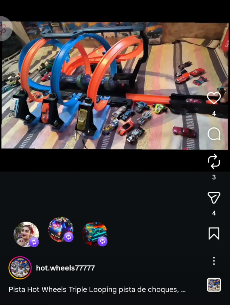 Pista Hot Wheels Triple Looping , pista de choques - 2