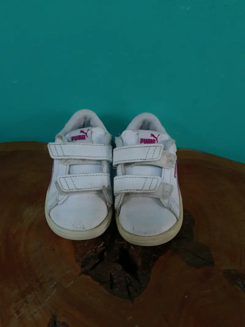 Zapatillas infantiles blancas y rosadas - 4