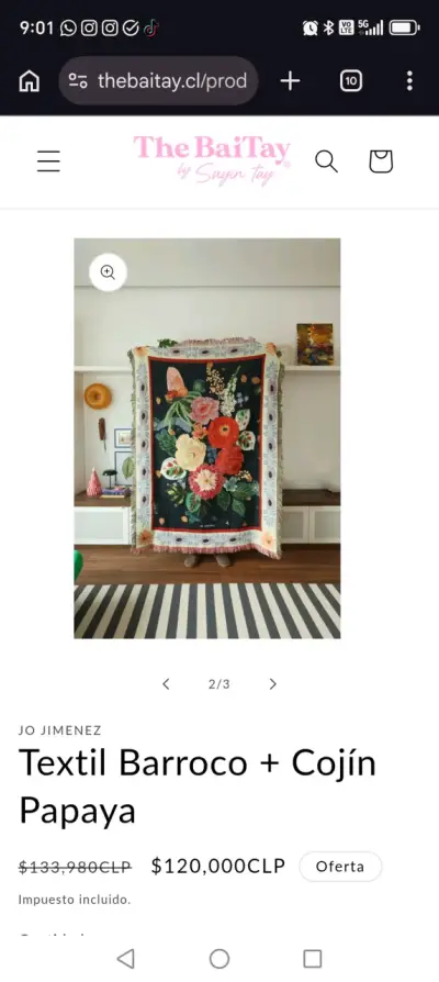 Manta Barroca Floral - miniatura 1