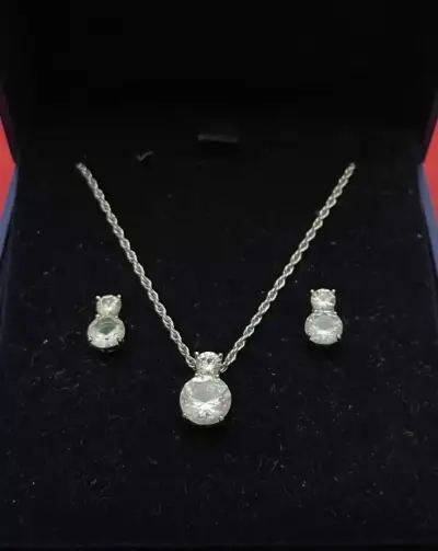 Set collar y aros de plata Original. - miniatura 1