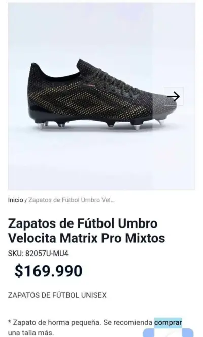 Zapatos de futbol Umbro Velocita Matrix Pro - miniatura 2