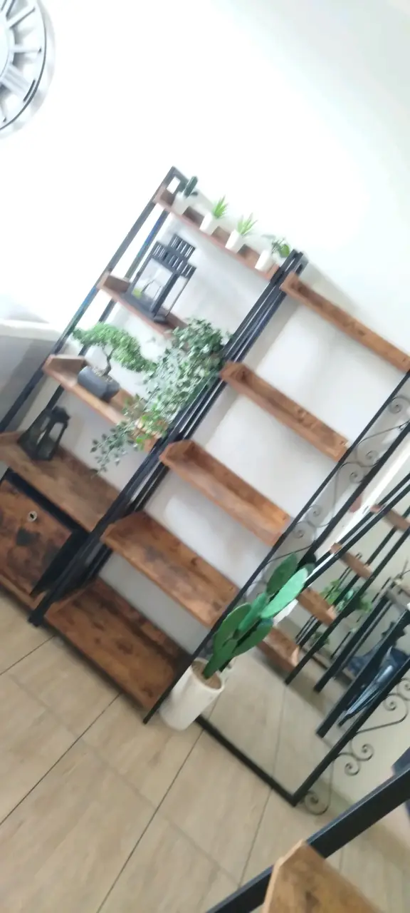 Estantería 5 niveles de madera y metal - 1
