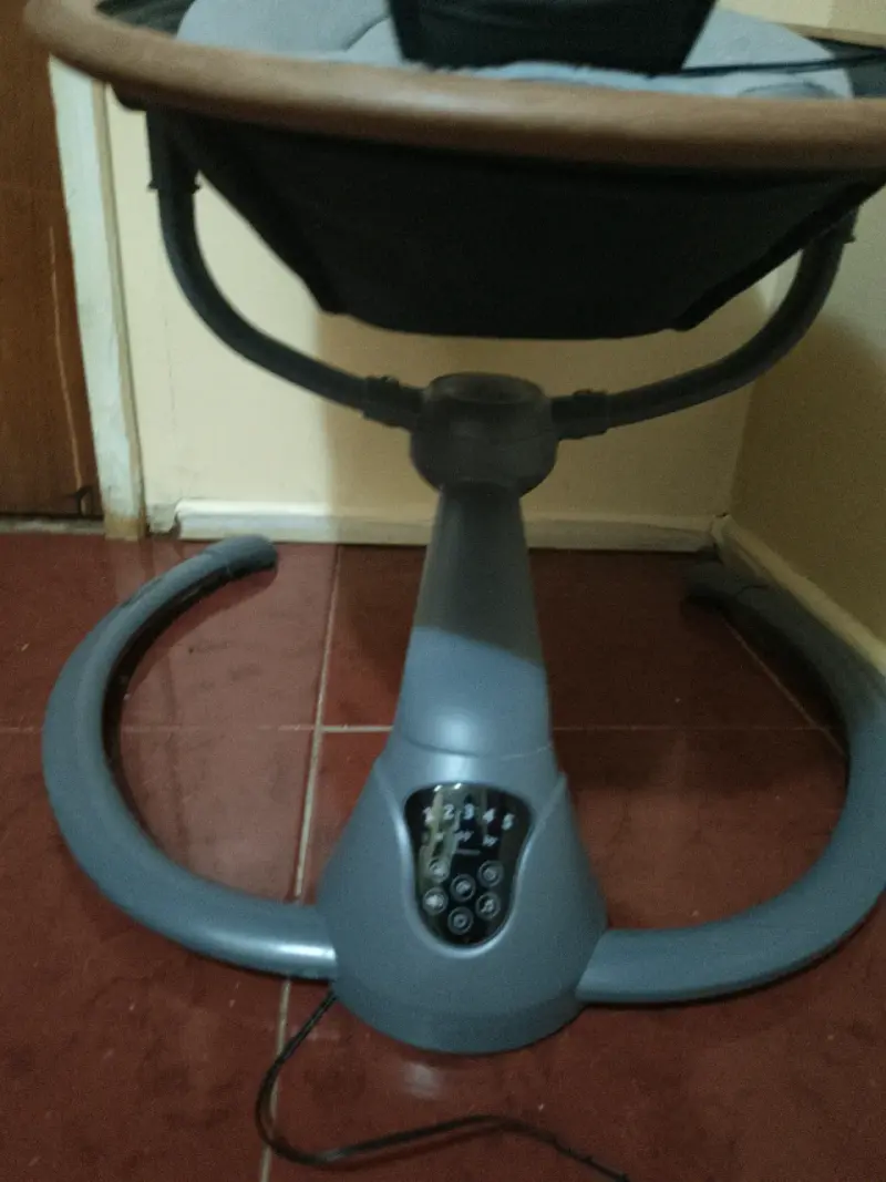 Silla mecedora para bebé gris - 3
