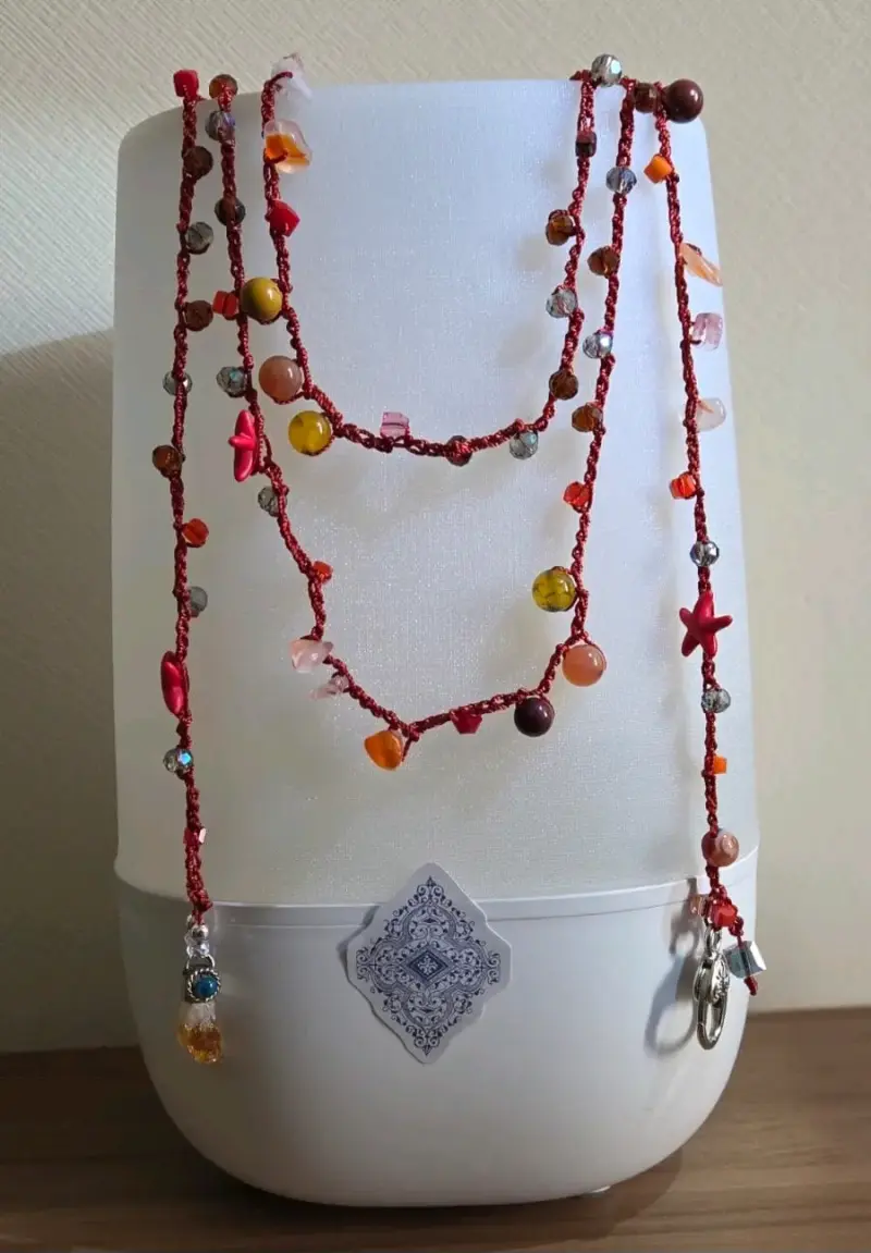 Collar mil vueltas tejido con cristales y piedras - 6