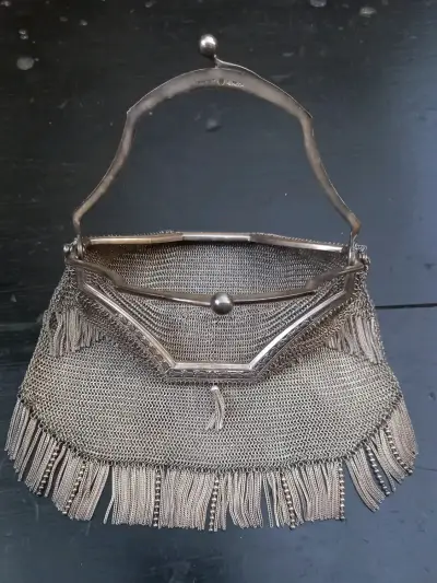 Bolso vintage de malla metálica - miniatura 1