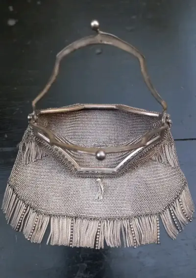 Bolso vintage de malla metálica - miniatura 2