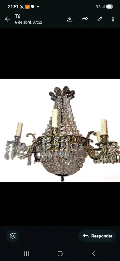 Lámpara de cristal estilo clásico - miniatura 1