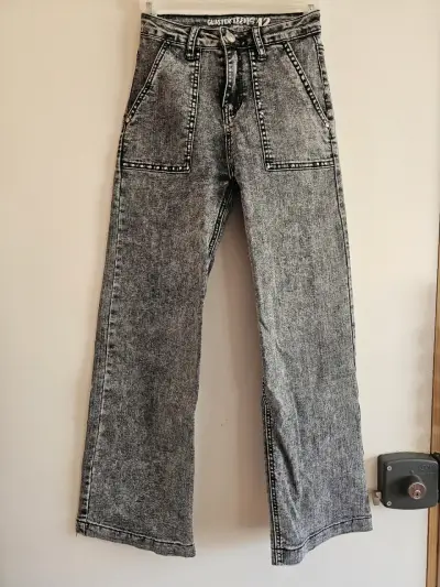 Jeans estilo vintage gris desgaste - miniatura 1