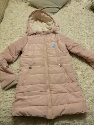 Parka rosada acolchada con capucha - miniatura 1